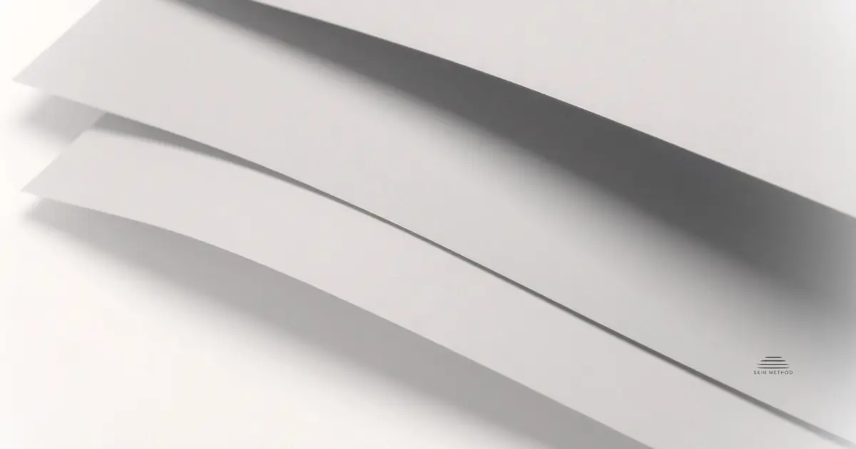Three layered white paper sheets arranged in a simple, minimalist composition with soft shadows.